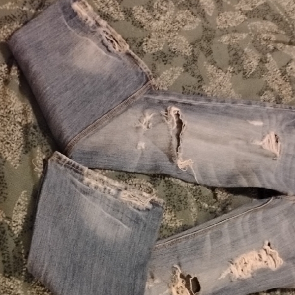 Hollister Blue Skinny Jeans Distressed Vintage Look 3R Vintage Y2K - Picture 8 of 15